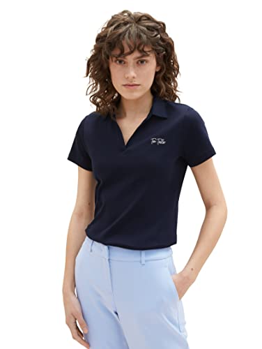 TOM TAILOR Damska koszulka polo, 1037378, 10668-Sky Captain Blue, XXL, 10668 - Sky Captain Blue, XXL