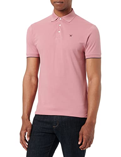 Hackett London Męska koszulka polo w paski CLRBAND SS, różowa (róża), XL, Różowy (róża), XL