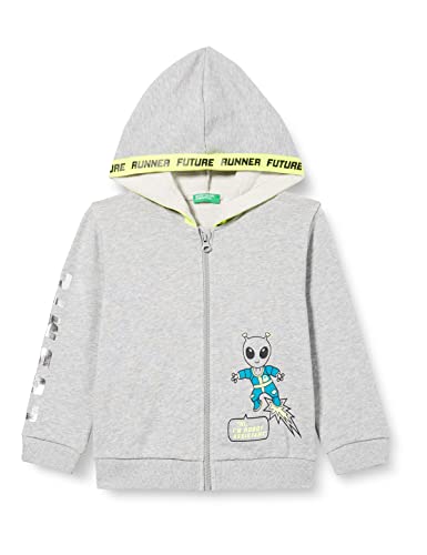 United Colors of Benetton Sweter chłopięcy kardigan, Melange Light Grey 501, 3 Miesiące