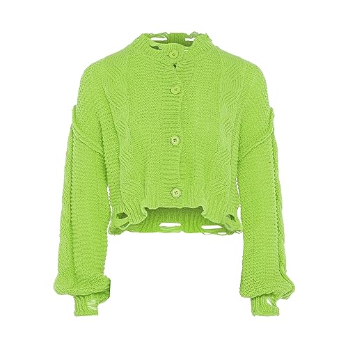 gaya Damski jednorzędowy kardigan z dzianiny, limonka XL/XXL, Limette, XL