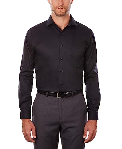 Van Heusen Męska koszula z długim rękawem Regular Fit Flex Collar Stretch Solid Smoking