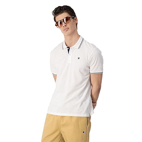 Champion Męska koszulka polo Legacy Light Cotton Pique C-Logo Shirt, Biała, S