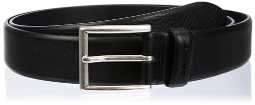 GANT Unisex klasyczny skórzany pasek, czarny, standardowy, czarny, jeden rozmiar