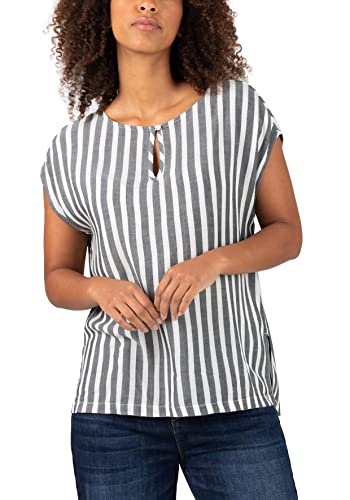 Timezone Damska koszulka w paski Airy Top, szaro-białe paski, XL, szary biały pasek, XL