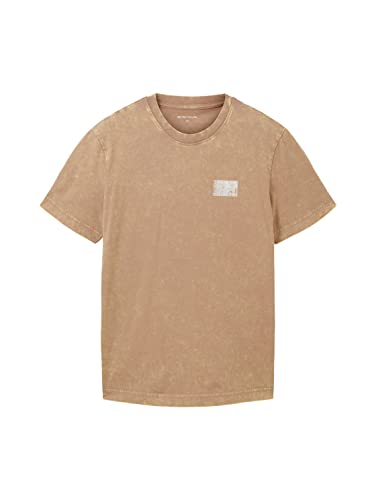 TOM TAILOR Męski t-shirt w spranym wyglądzie, 24048 - Desert Fawn, S
