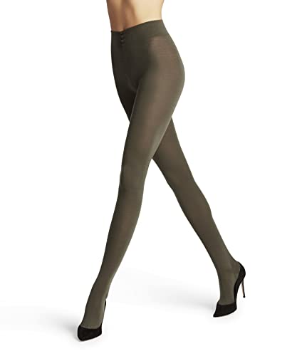 FALKE Kobiety Rajstopy Softmerino W TI Wełna Merynosa Bawełna grube jednokolorowe 1 Para, Zielony (Khaki 7826), L