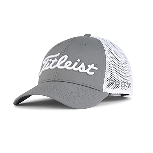 Titleist Męska czapka baseballowa z siatką Tour Performance, grafitowa/biała, jeden rozmiar, Węgiel/biały, Rozmiar uniwersalny
