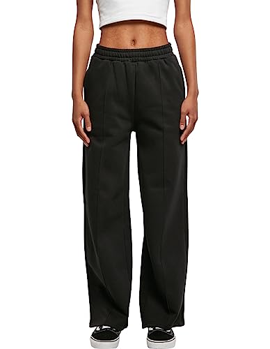 Urban Classics Damskie spodnie treningowe Straight Pin Tuck Sweat Pants, czarny, L