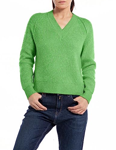 Replay Sweter damski Regular Fit, 674 Bright Green, S