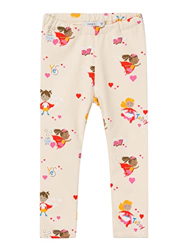 Bestseller A/s NMFLIVA BRU legginsy dresowe, Buttercream, 98 cm