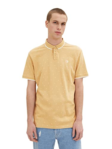 TOM TAILOR Denim Męska koszulka polo, 32089-Brown White Minimal Print, M 1037034, 32089 - Brown White Minimalny nadruk, M