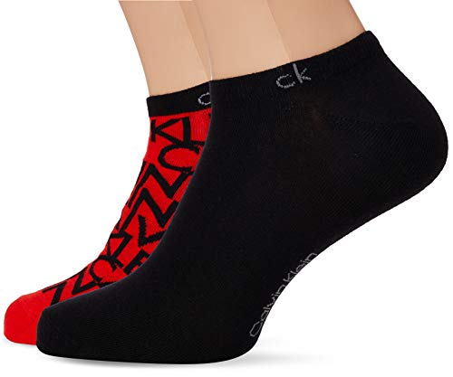 Calvin Klein Męskie skarpety męskie liner 2p deangelo, czerwony/czarny, 43-46 EU