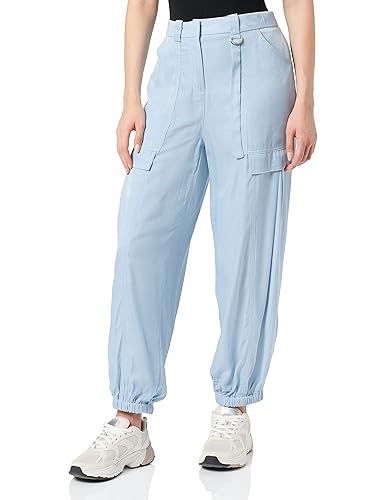 TILDEN Damskie spodnie materiałowe 37130869, jasnoniebieskie, L, jasnoniebieski, L