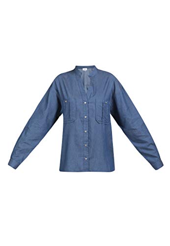 Abrel damska długa bluzka z długim rękawem 81232232, niebieska denim, M, Denim niebieski, M