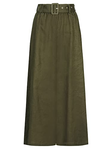 ApartFashion Damskie spodnie lniane spodnie, oliwkowe, normalne