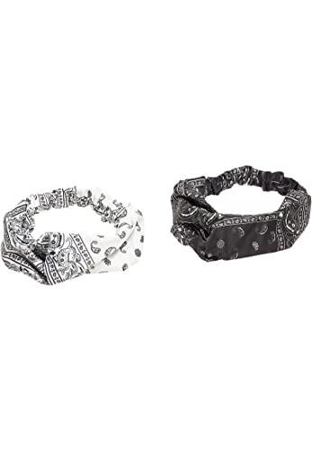 Urban Classics Unisex Bandana Print Headband opaska na czoło, czarna/biała, jeden rozmiar