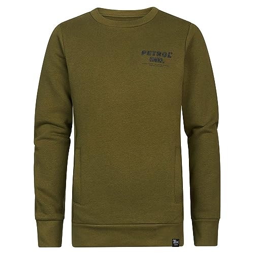 Petrol Industries Bluza chłopięca z okrągłym dekoltem, Ciemny mech, 6 lat