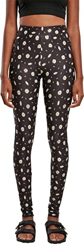 Urban Classics Damskie legginsy Soft Aop Yoga Pants, Blackdaisy, 5XL