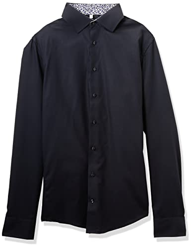 Seidensticker Męska koszula biznesowa – krój slim fit – nie wymaga prasowania – kołnierz Kent – długi rękaw – 100% bawełna, granatowy, 37