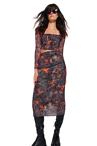 Trendyol FeMan Rozkloszowana spódnica z dzianiny, antracyt, XS, Antracyt, XS