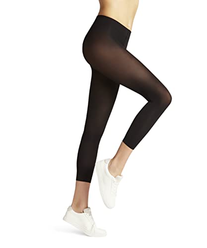FALKE Kobiety Legginsy Pure Matt 50 DEN Capri W LE Półprzezroczyste 50 Den półprzezroczyste jednokolorowe 1 Para, Czarny (Black 3009), L