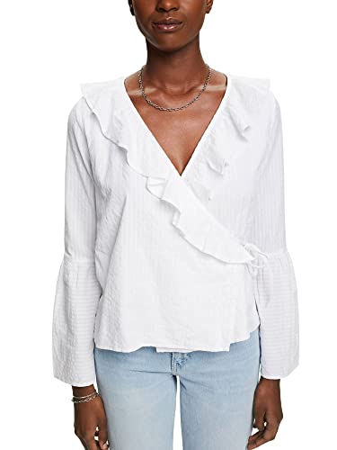 ESPRIT Damska bluzka 023EE1F312, 100/WHITE, XXS, 100 / biały, XXS