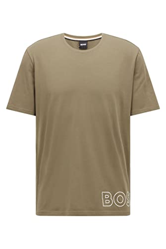BOSS Męski T-shirt Identity Rn, Open Green381, XXL