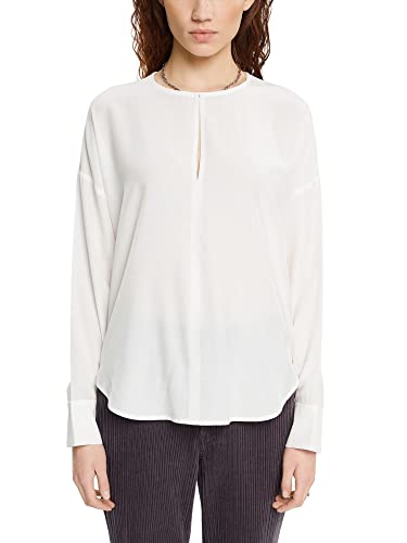 ESPRIT Bluzka z rozciętym dekoltem, LENZING™ ECOVERO™, Off White, XS