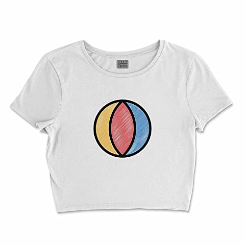 Bona Basics, Damski T-shirt basic, z nadrukiem cyfrowym, 100 bawełny, biały, swobodny, damski top, rozmiar: S, biały, S