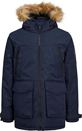 JACK&JONES JUNIOR Jjecraft Parka Sn Jnr kurtka chłopięca, granatowy blezer, 128