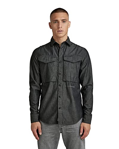 G-STAR RAW Męska koszula Cargo Regular, Czarny (Dk Black D22971-d384-6484), XXL