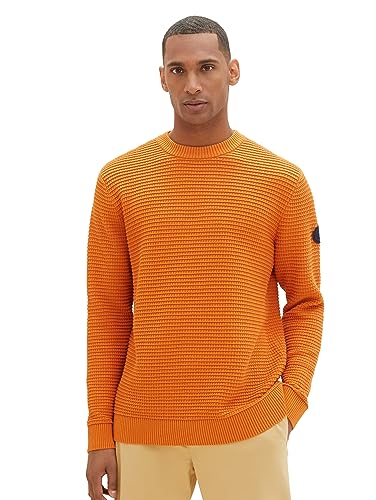 TOM TAILOR sweter męski, 32243 – Tomato Cream Orange, XXL