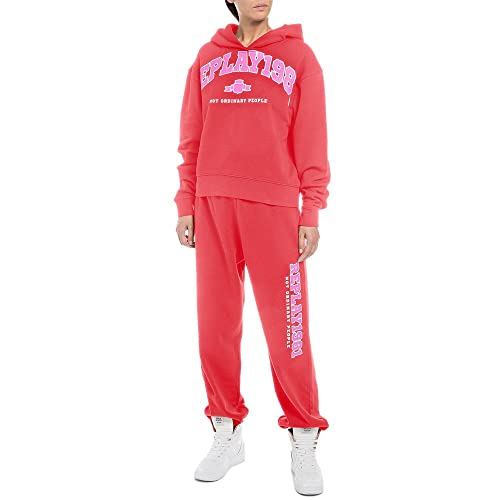Replay Damska bluza z kapturem, 353 czerwony, XXS