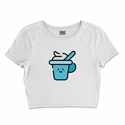 Bona Basics, Koszulka damska z nadrukiem cyfrowym,%100 bawełna, biała, casualowa, topy damskie, rozmiar: L, biały, L Krótki