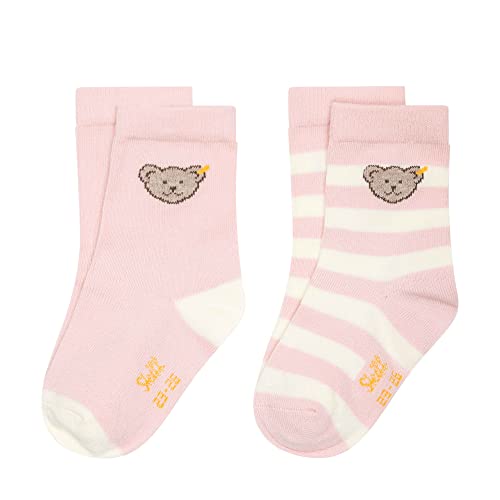 Steiff Unisex dziecięce Mini Basic skarpety, 2 sztuki w opakowaniu GOTS, Silver Pink, 34