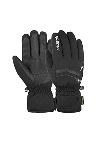 Reusch Unisex Fergus Gore-Tex rękawiczki na palce ciepłe, wodoodporne i oddychające 7701 czarne/białe, 10,5