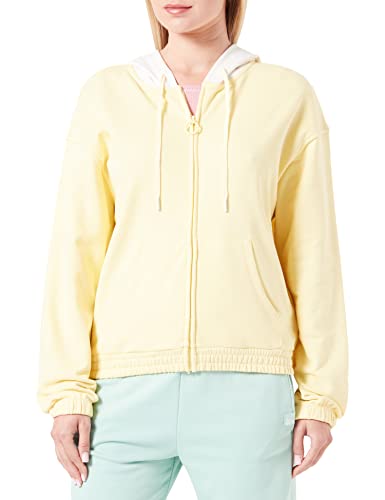 United Colors of Benetton Damska bluza z kapturem, Bladożółty 004, S