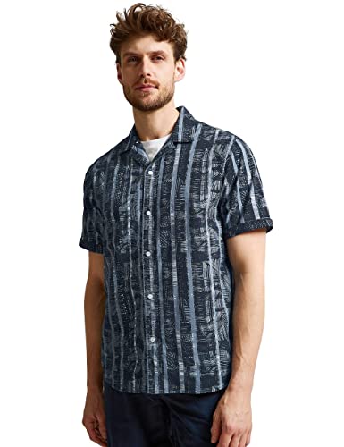 Street One MEN Męska koszula z krótkim rękawem, niebieski (Deep Sea Blue), XXL