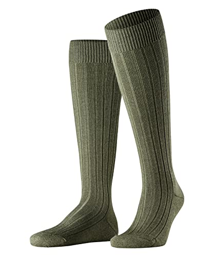 FALKE Mężczyźni Podkolanówki Teppich Im Schuh M KH Wełna Merynosa długie jednokolorowe 1 Para, Zielony (Herb 7754), 41-42