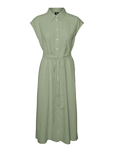 VERO MODA Sukienka damska Vmmymilo Sl Calf Shirt Dress WVN Ga, Reseda, L