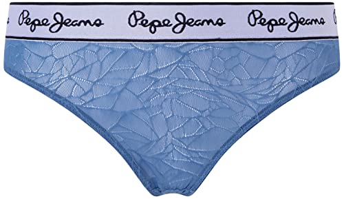 Pepe Jeans Mesh Stringi bielizna w stylu bikini dla kobiet, Dulwich Blue, M
