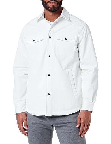 Armani Exchange Męska kurtka dżinsowa z długim rękawem, duże kieszenie z przodu, casualowy krój, biały, S