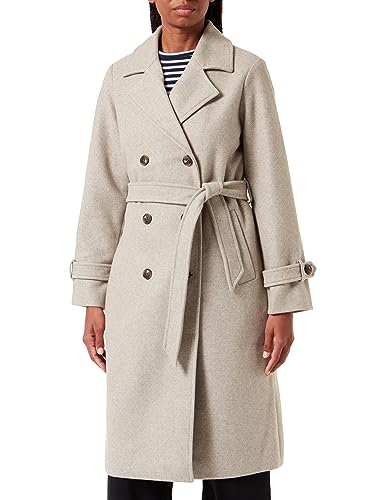Bestseller A/S Damski VMFORTUNEVEGA AW23 długi płaszcz GABOOS płaszcz, srebrny mięt/szczegóły: melanż, S, Silver Mink/Detail:MELANGE, S