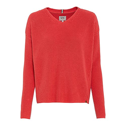 camel active Damski sweter z dekoltem w serek z czystej bawełny, Rosa, XL