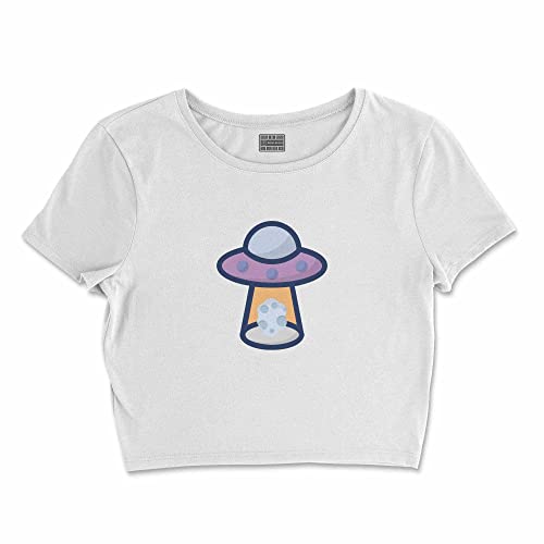 Bona Basics, Koszulka damska z nadrukiem cyfrowym,%100 bawełna, biała, casualowa, topy damskie, rozmiar: L, biały, L Krótki