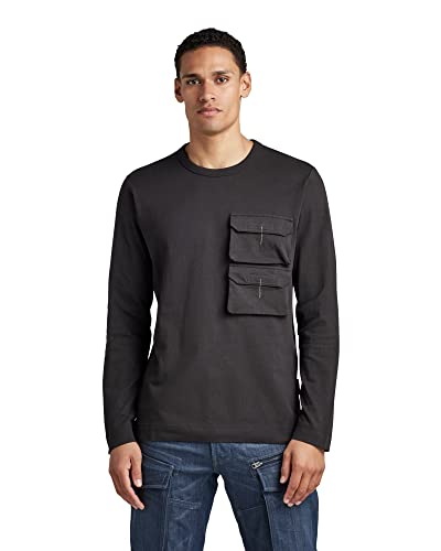 G-STAR RAW Koszulka męska z kieszeniami, Czarny (Dk Black D22391-c336-6484), XXL