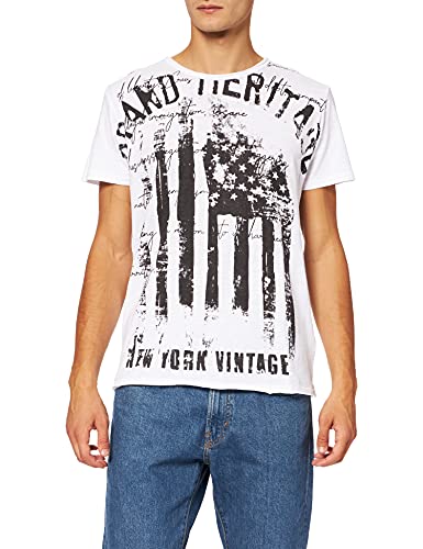 KEY LARGO Męski t-shirt Heritage okrągły, Biały (1000), XXL