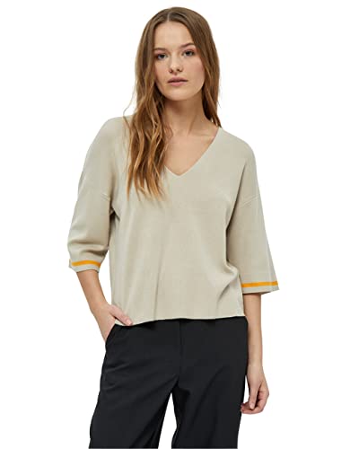 Peppercorn Damski sweter z szerokim rękawem, szary w paski, L, Pióro szary pasek, L