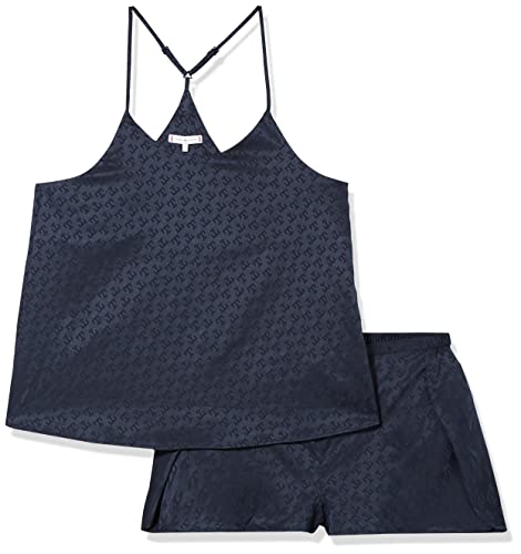 Tommy Hilfiger Damskie pudełko prezentowe Pj Ss Cami i Kapcie Zestawy Prezentowe, Pustynne Niebo Tonal Monogram, L, Monogram tonalny pustynnego nieba, L