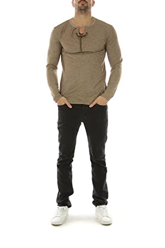 HOPENLIFE Męski t-shirt Gesmi Ls Choco M, czekoladowy brąz, M
